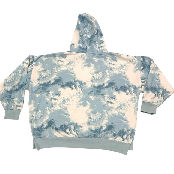 Just Be women’s tye dye hoodie sweatshirt size Lg  blue and white. - Picture 3 of 6